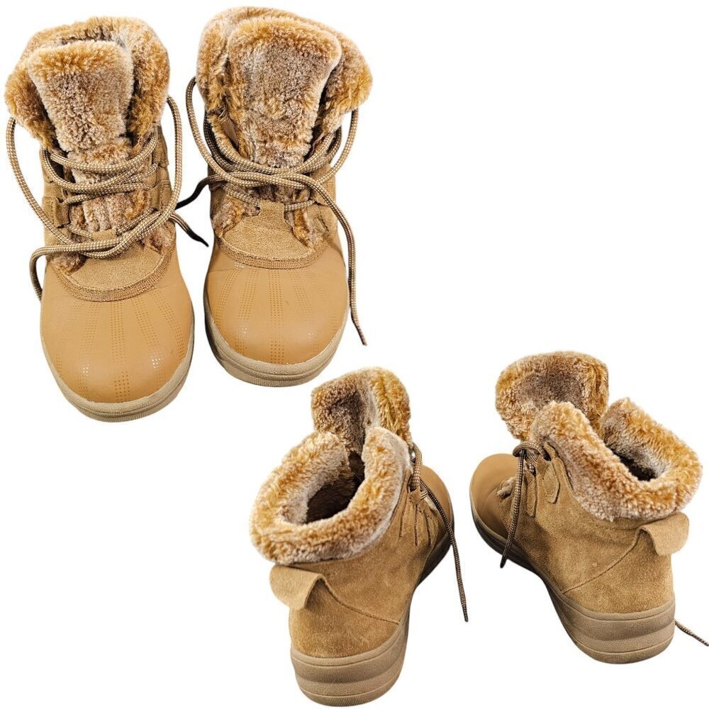 BareTraps Women’s Augustina Leather Fur Lined Winter Snow Boots  - Size 6.5M